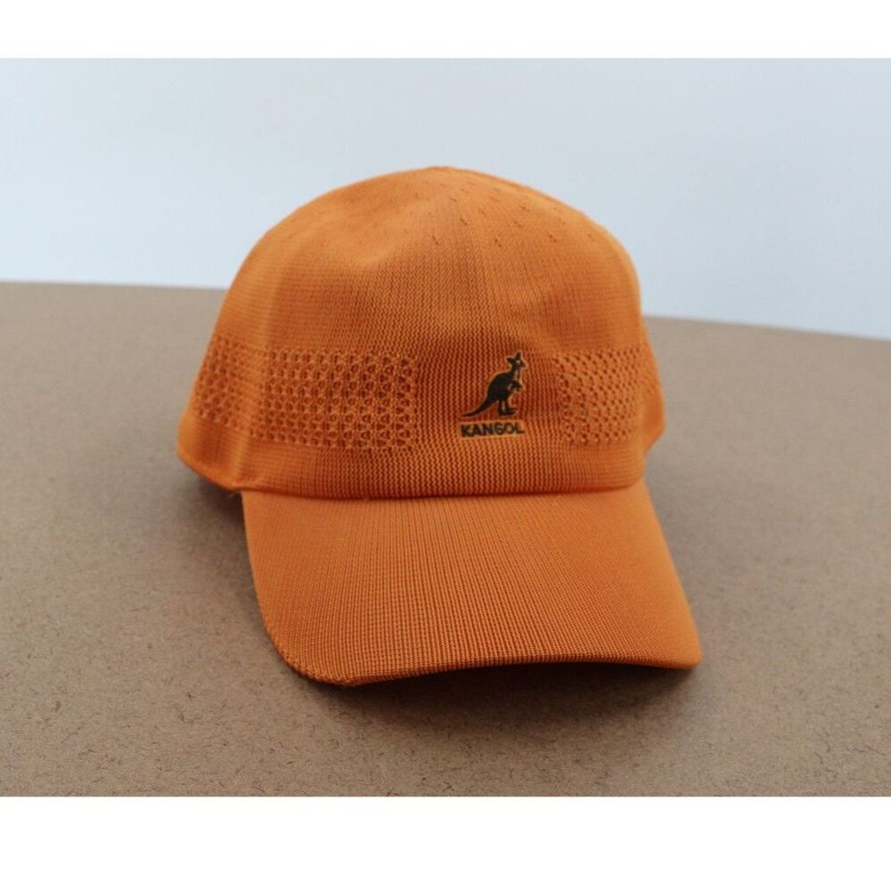 Kangol Tropic Ventair Spacecap Orange Kangaroo Logo Mesh Hat British Small